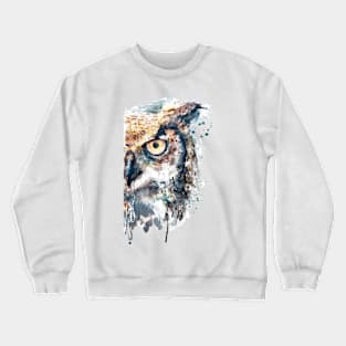 Great Horned Owl Close-up Portrait Crewneck Sweatshirt